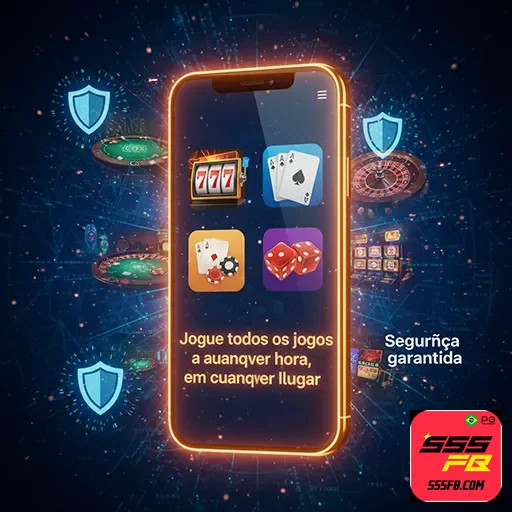 Tela de celular com jogo de cassino acessado via mobile