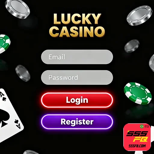 Tela de login de cassino online em dispositivo móvel com elementos brasileiros